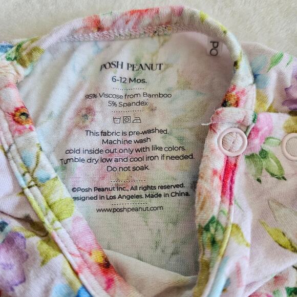 Posh Peanut 6-12m Easter Bunny Rose Peplum 2pc Bummies Viscose Bamboo - Picture 5 of 8